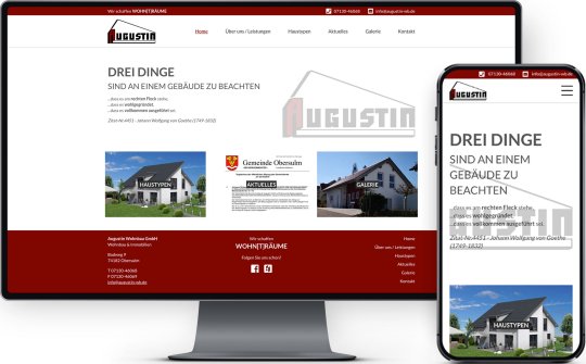 Screenshot Website Augustin Wohnbau GmbH