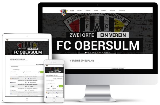 Screenshot Website FC Obersulm 1993 e.V.
